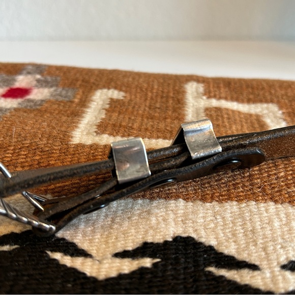 Vintage Sterling Silver Randy Shorty Buckle Set Chacon Distressed Leather Belt main image 5